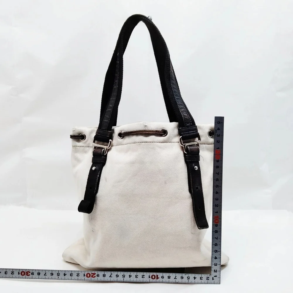 Yves Saint Laurent YSL Brown Cream Kahala Tote Messenger Bag